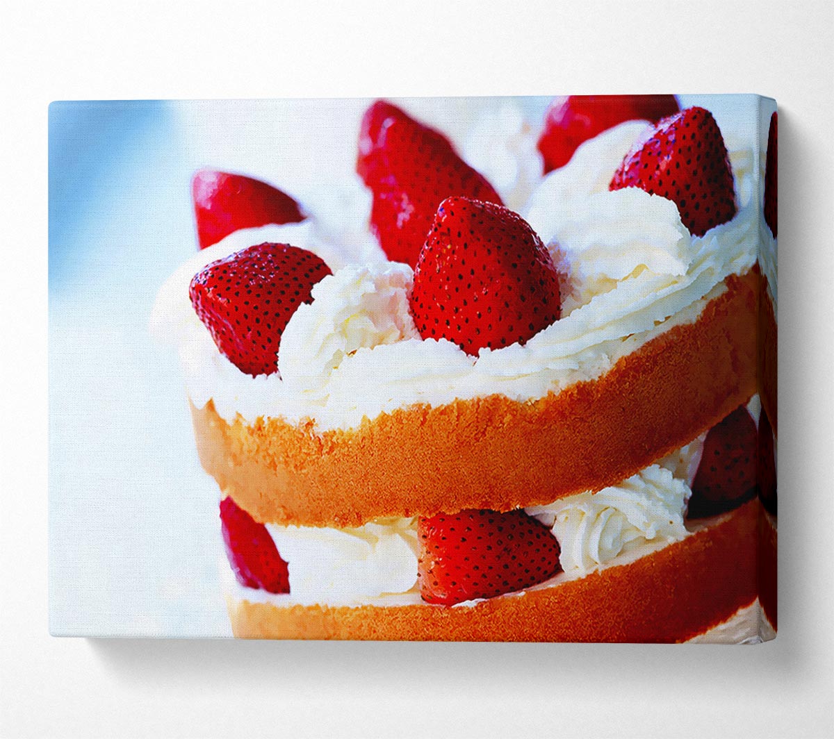 Strawberry Cream Cake Canvas Wall Art
