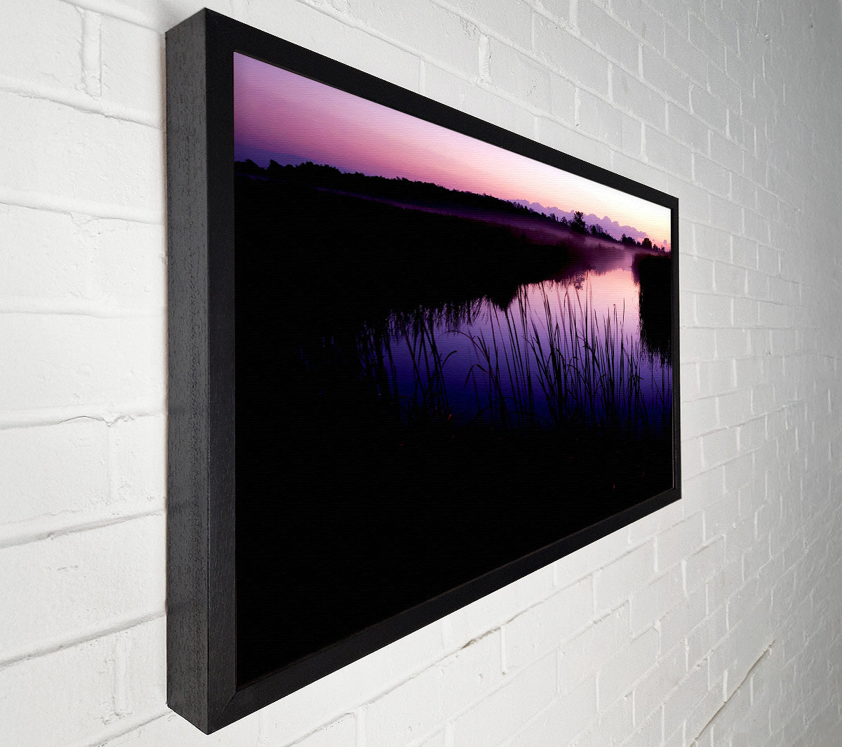 Pink River Calm Canvas Wall Art