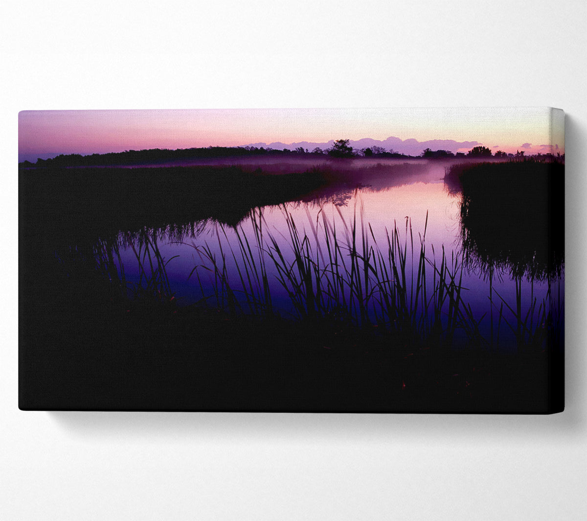 Pink River Calm Canvas Wall Art
