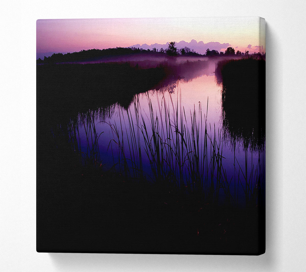 Pink River Calm Canvas Wall Art