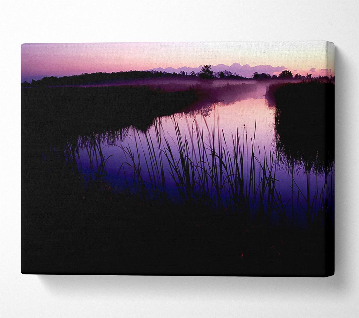 Pink River Calm Canvas Wall Art