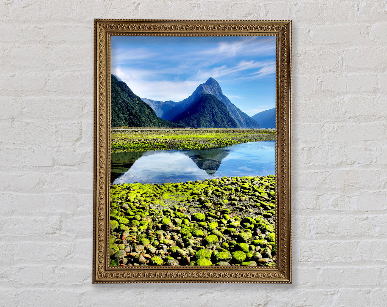 Mountain Peak Lake Framed Print