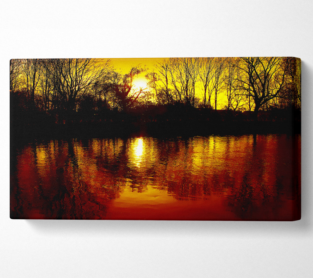The Lake At Dusk Canvas Wall Art