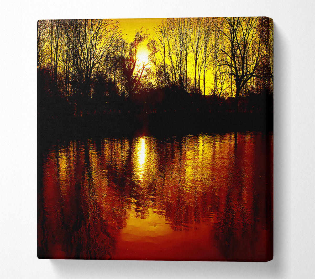 The Lake At Dusk Canvas Wall Art