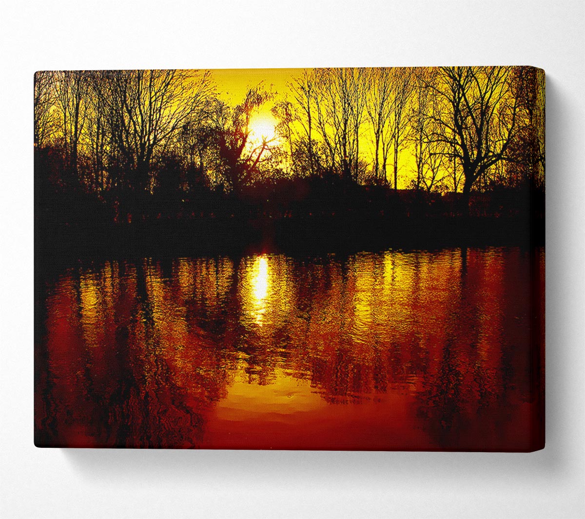 The Lake At Dusk Canvas Wall Art