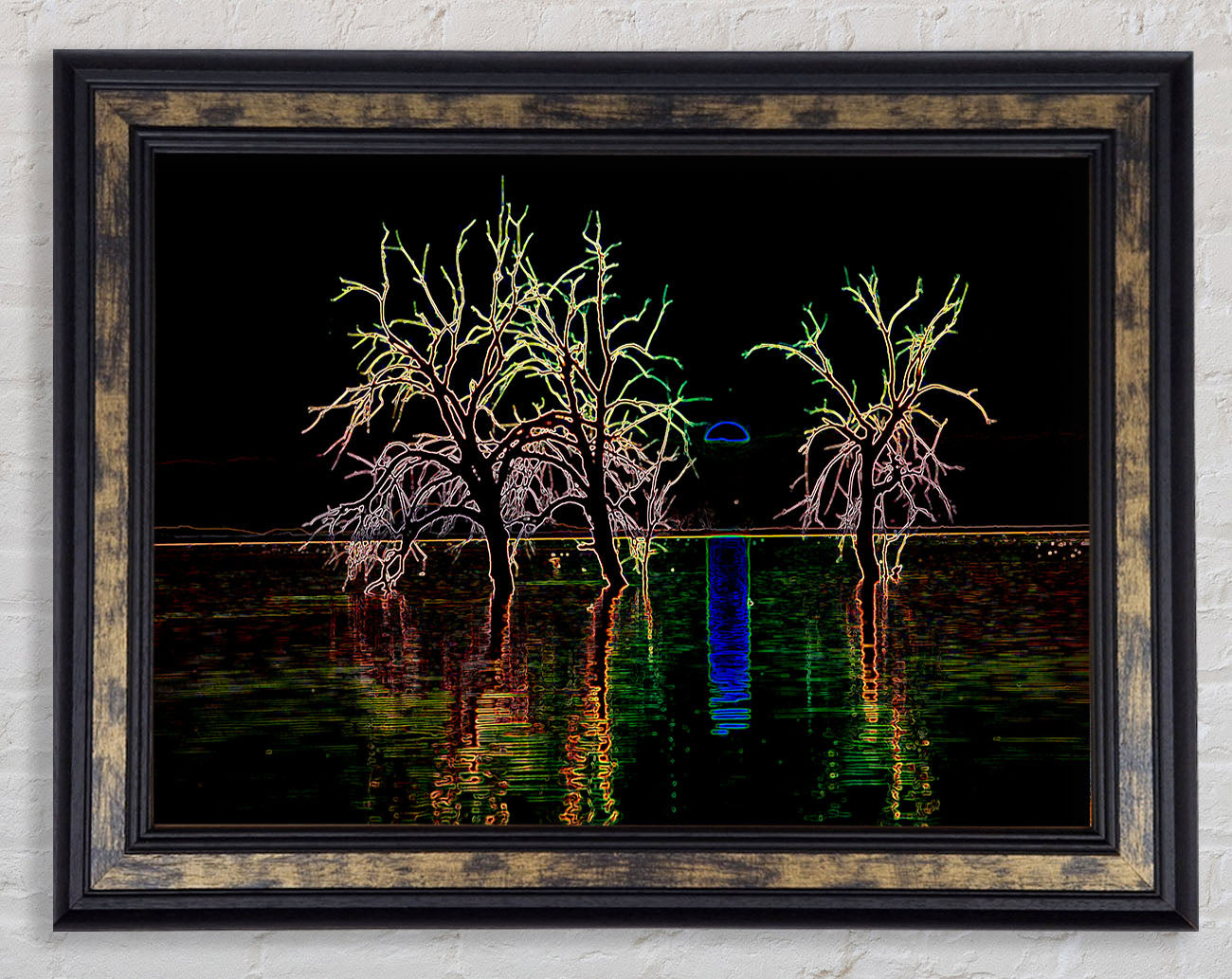 Abstract Neon Landscape 15 Framed Print