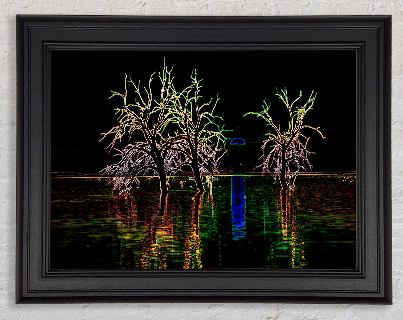 Abstract Neon Landscape 15 Framed Print