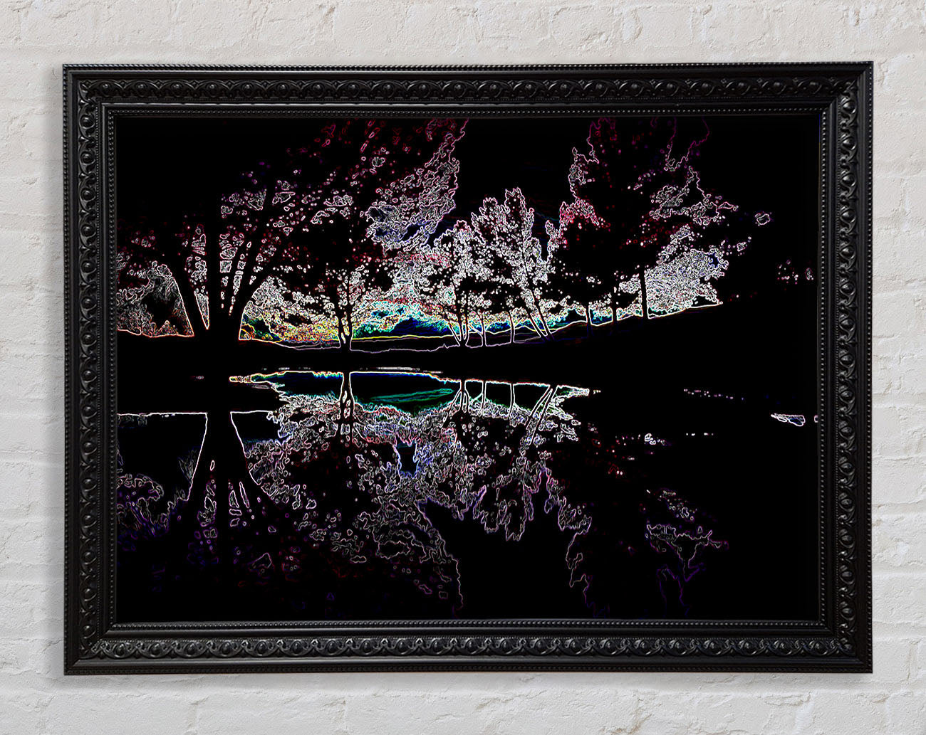 Abstract Neon Landscape 13 Framed Print