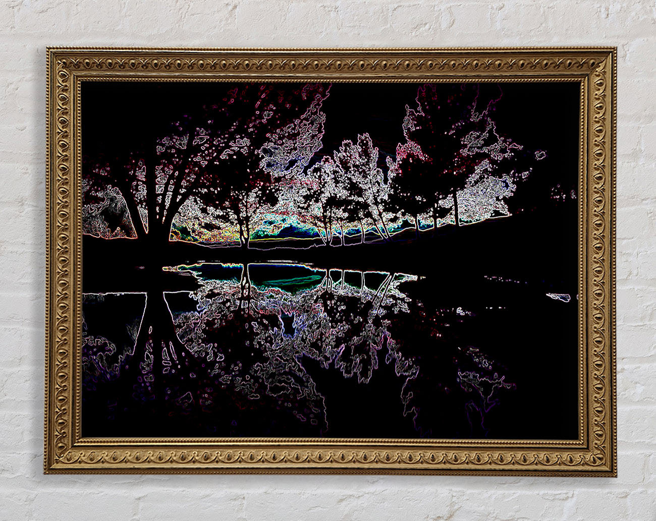 Abstract Neon Landscape 13 Framed Print