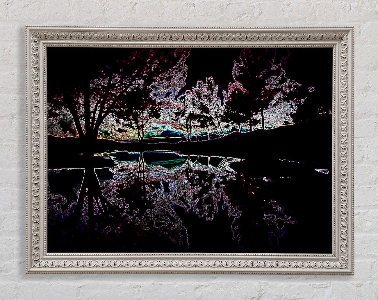Abstract Neon Landscape 13 Framed Print