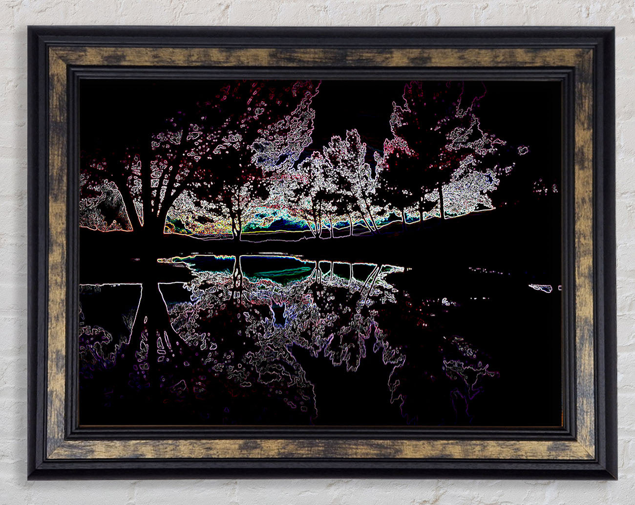 Abstract Neon Landscape 13 Framed Print