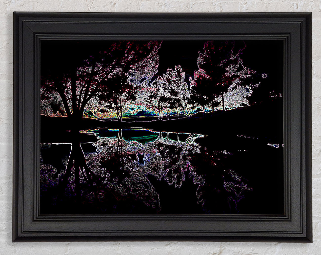 Abstract Neon Landscape 13 Framed Print