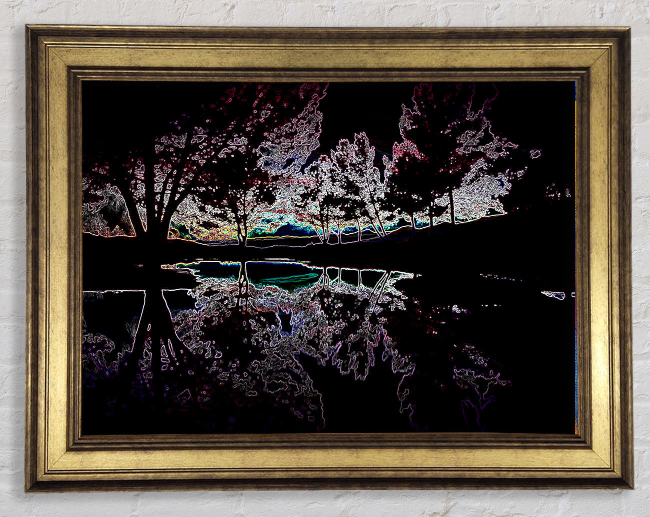 Abstract Neon Landscape 13 Framed Print