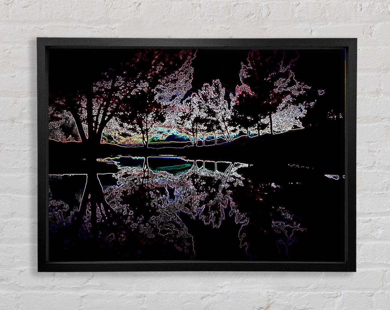 Abstract Neon Landscape 13 Framed Print