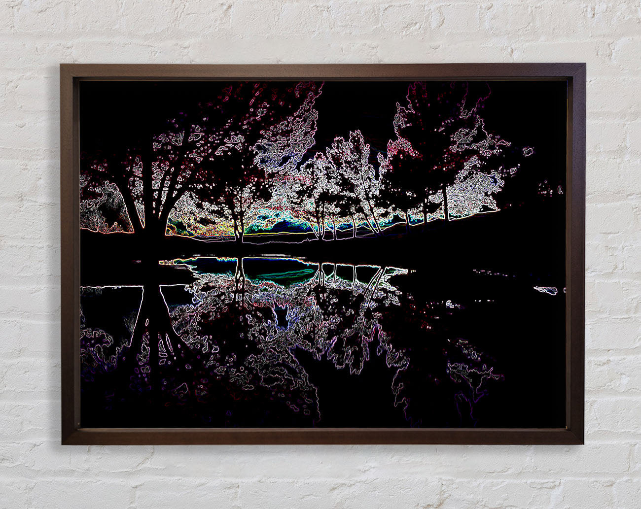 Abstract Neon Landscape 13 Framed Print