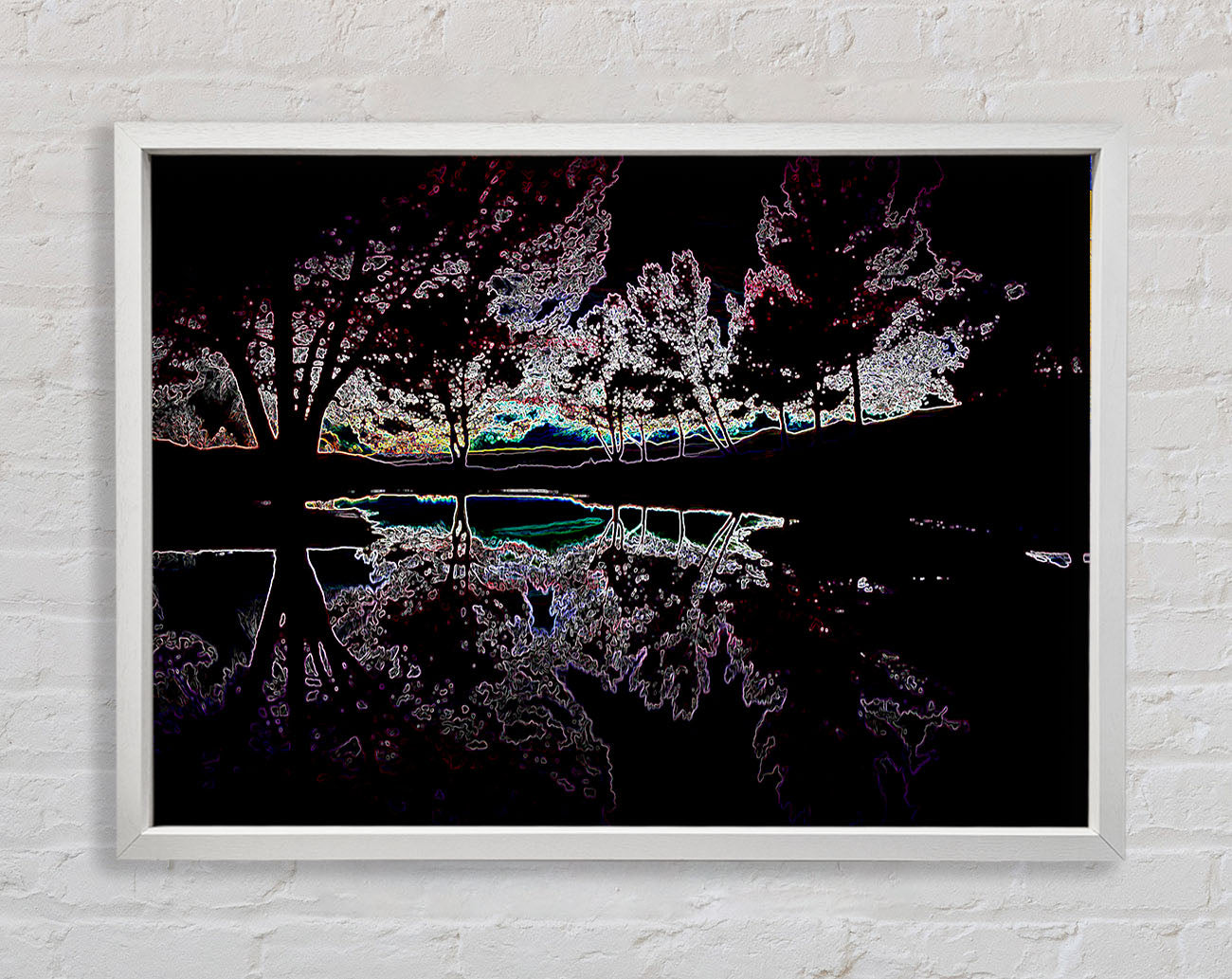 Abstract Neon Landscape 13 Framed Print