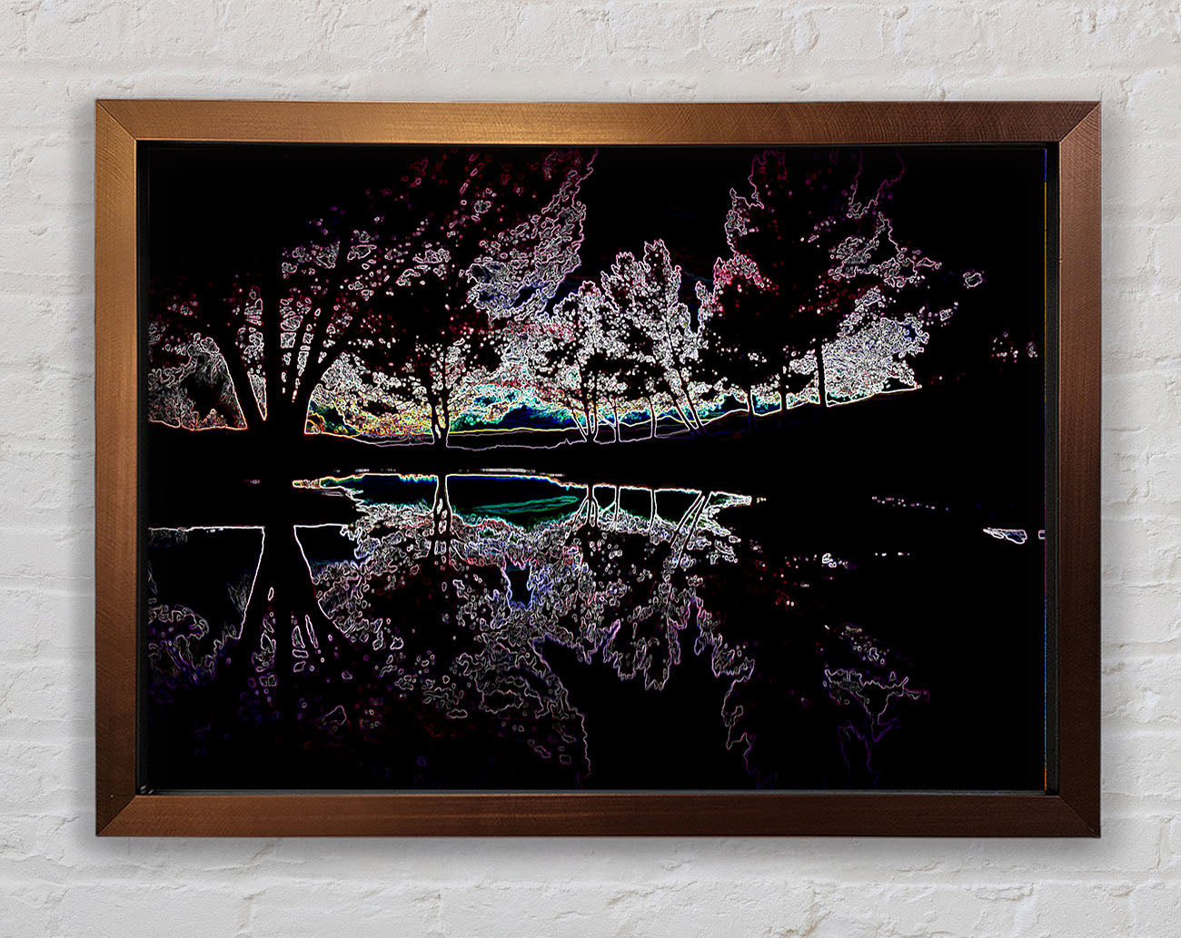 Abstract Neon Landscape 13 Framed Print