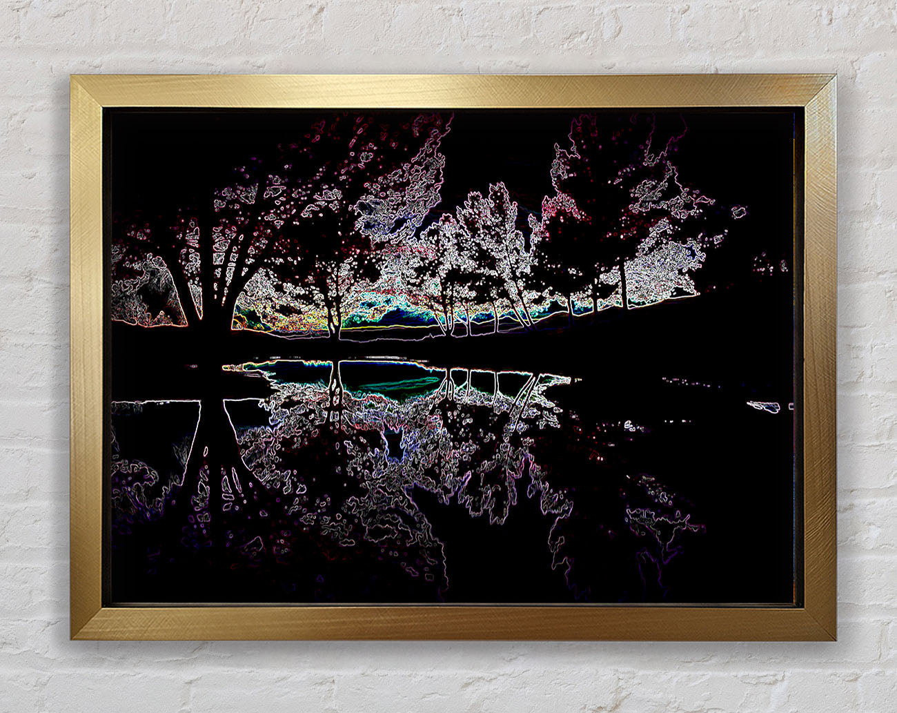 Abstract Neon Landscape 13 Framed Print