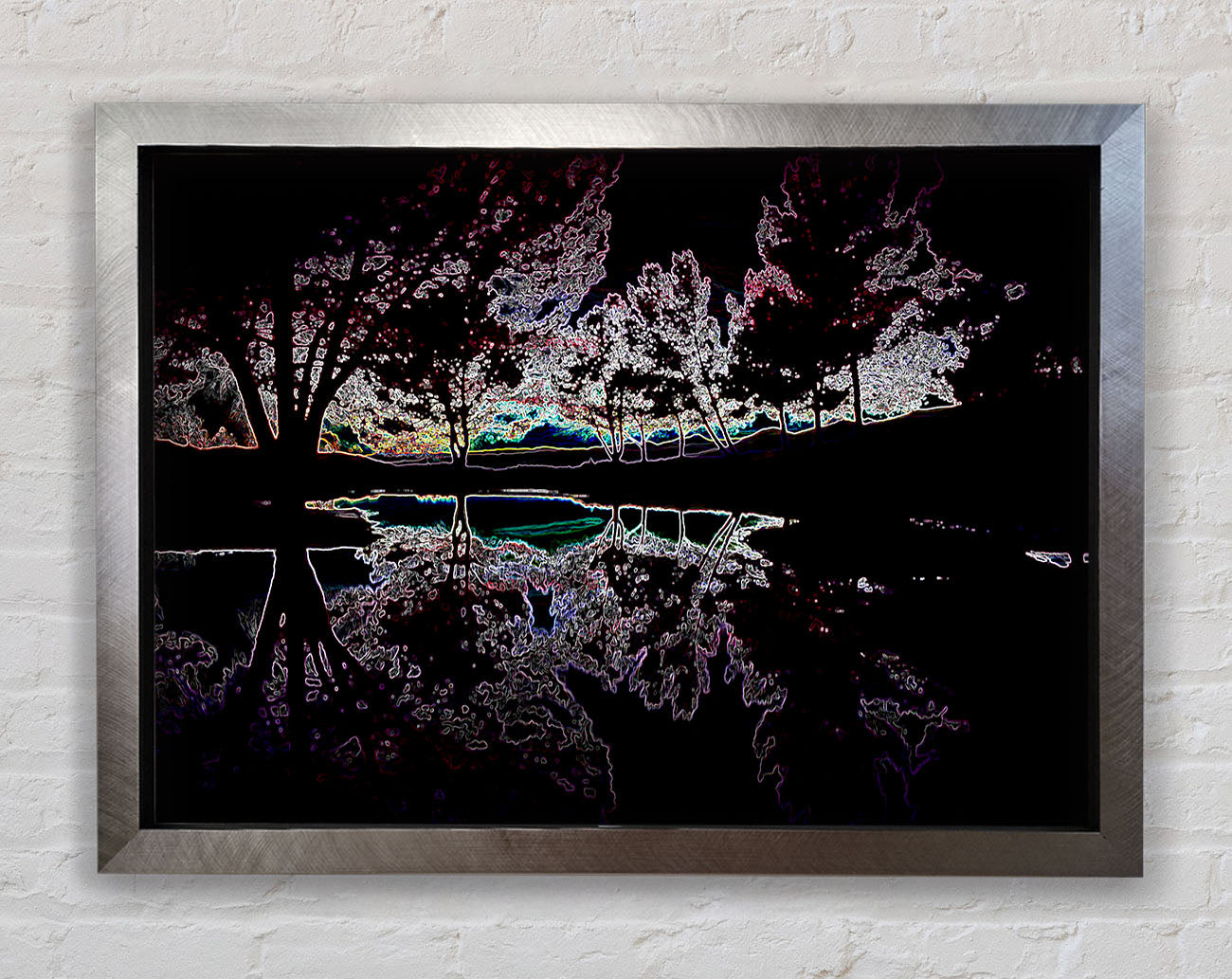 Abstract Neon Landscape 13 Framed Print