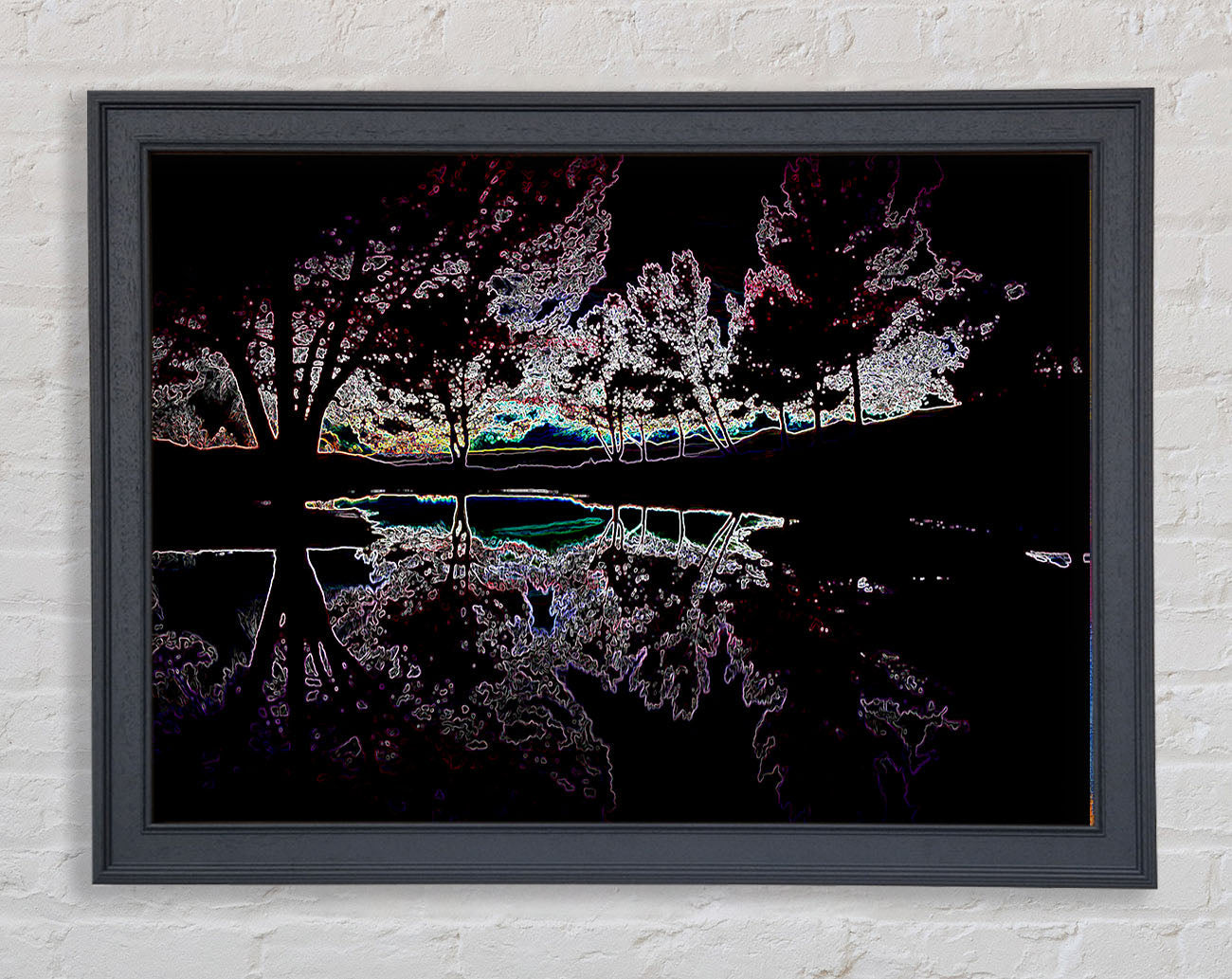 Abstract Neon Landscape 13 Framed Print