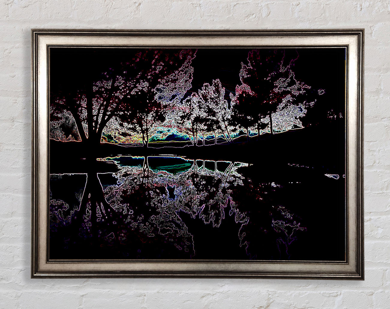 Abstract Neon Landscape 13 Framed Print