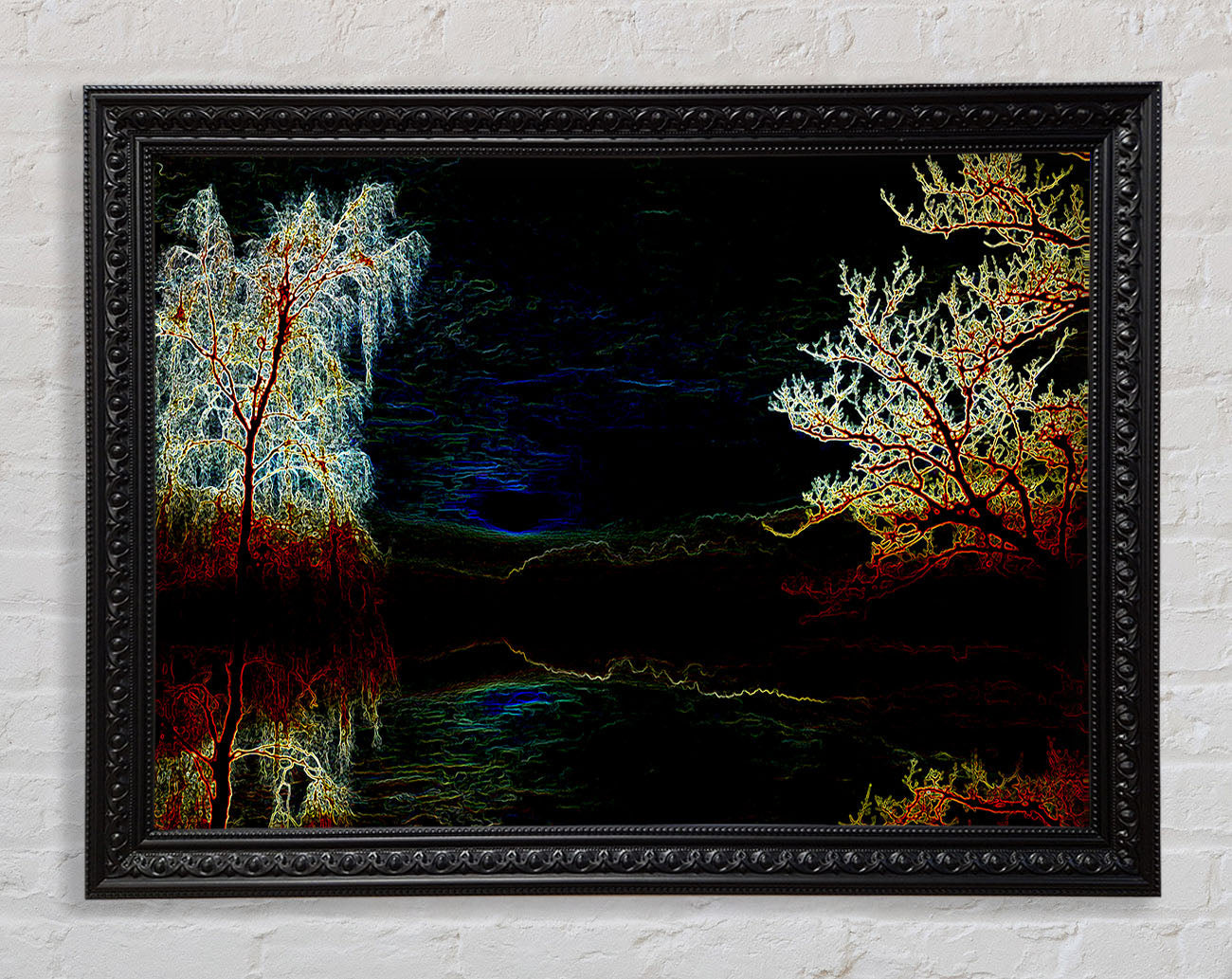 Abstract Neon Landscape 19 Framed Print