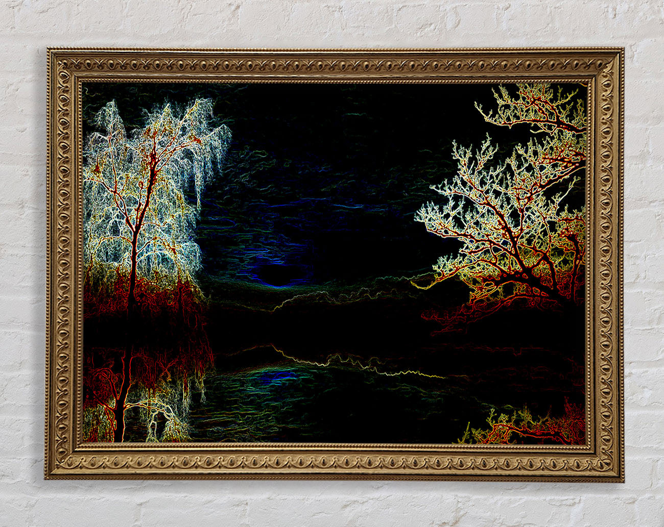 Abstract Neon Landscape 19 Framed Print