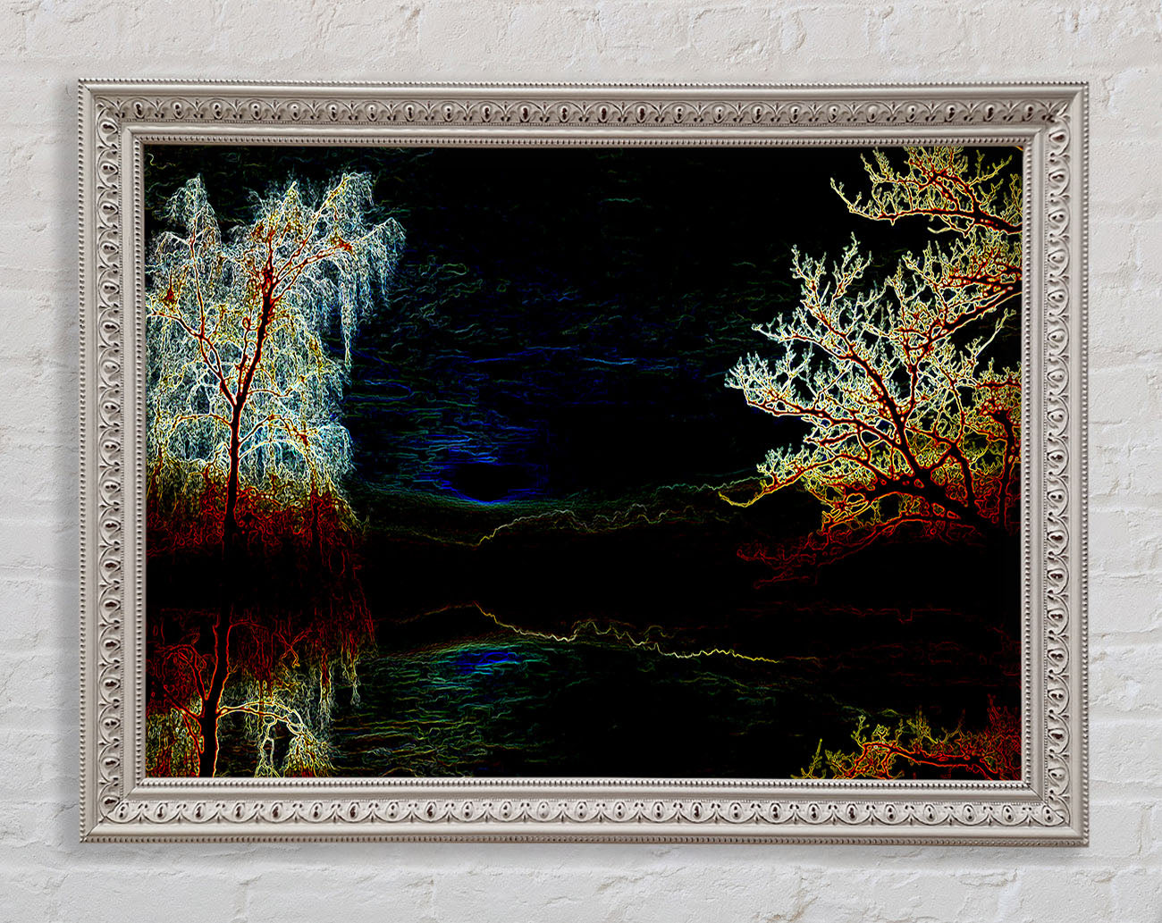 Abstract Neon Landscape 19 Framed Print