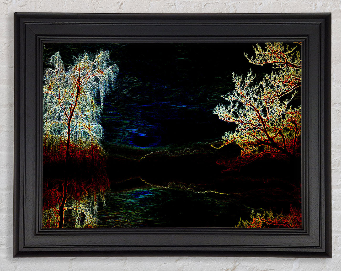 Abstract Neon Landscape 19 Framed Print