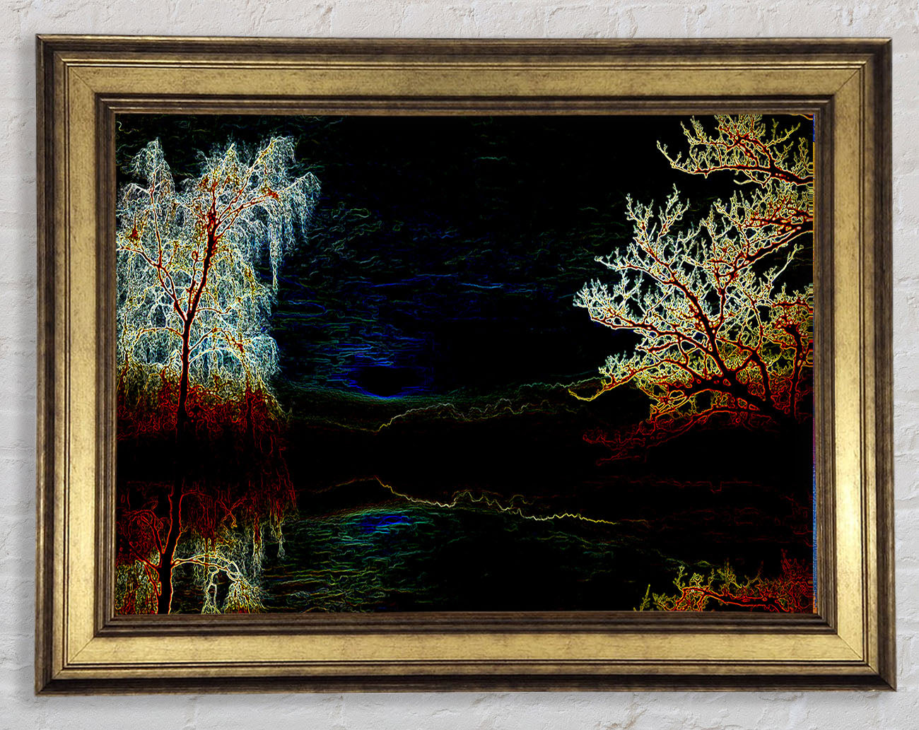 Abstract Neon Landscape 19 Framed Print