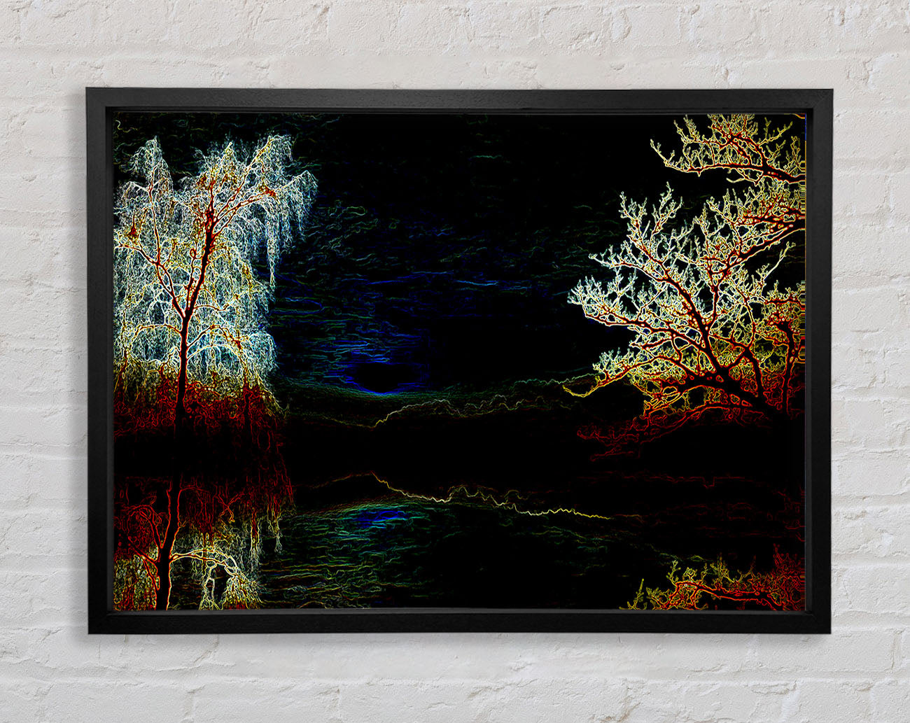 Abstract Neon Landscape 19 Framed Print