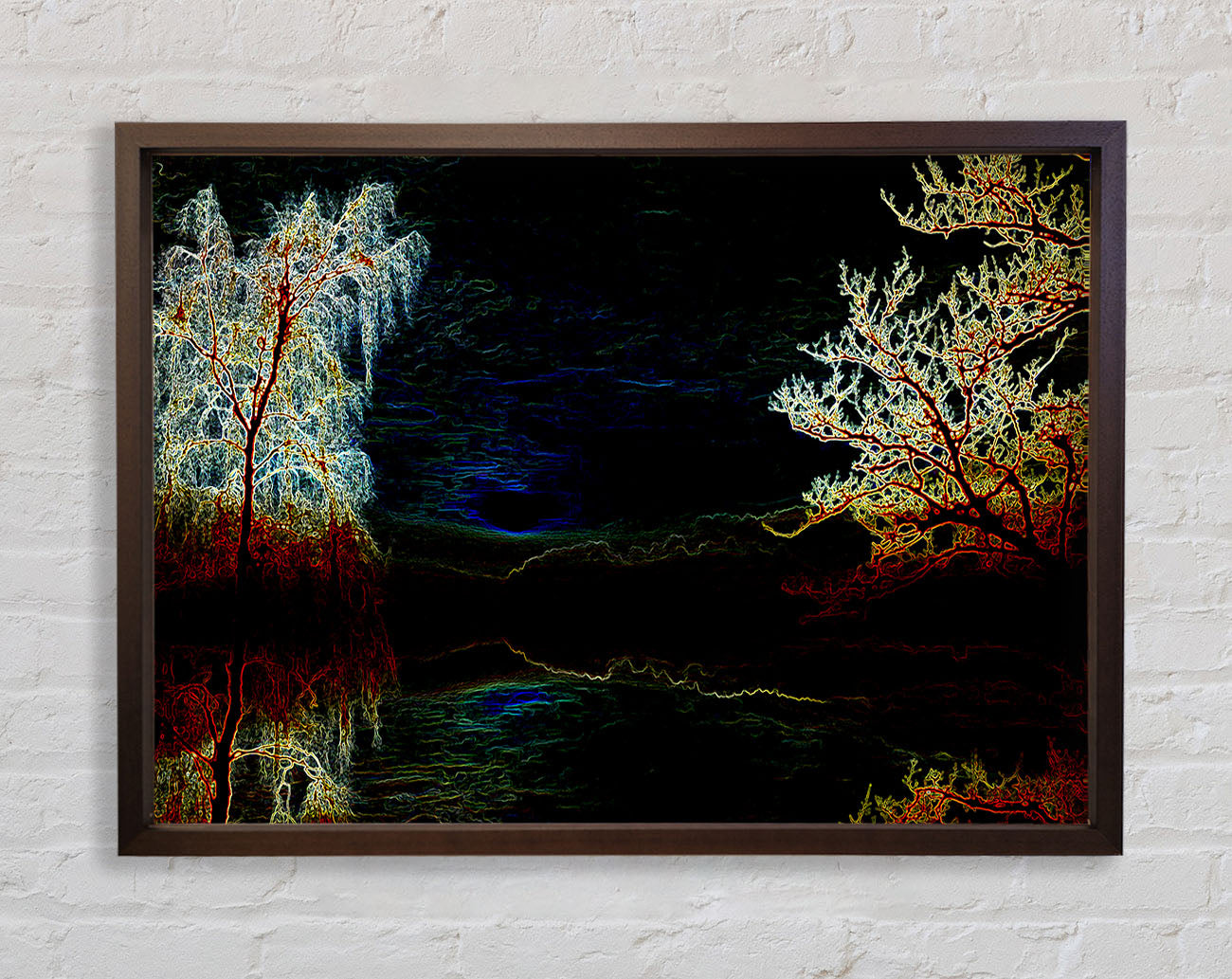 Abstract Neon Landscape 19 Framed Print