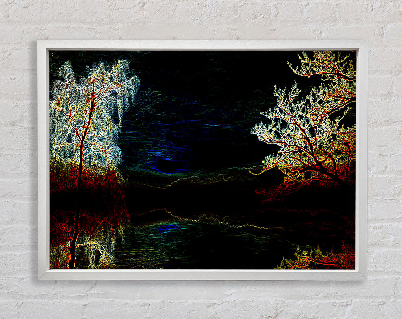 Abstract Neon Landscape 19 Framed Print