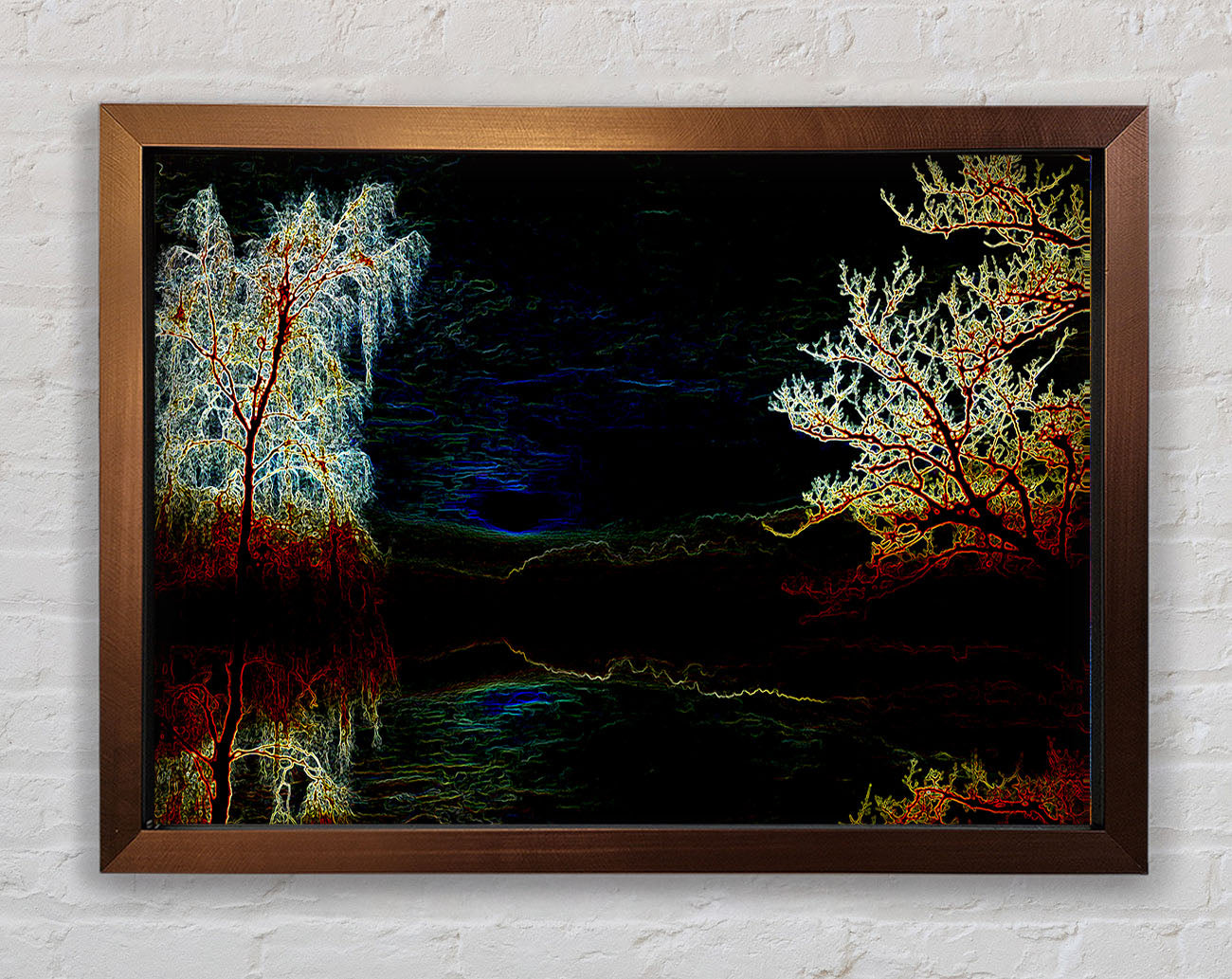 Abstract Neon Landscape 19 Framed Print