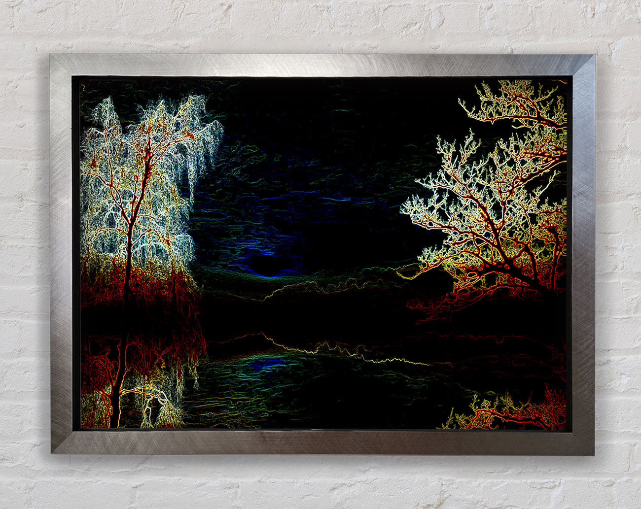 Abstract Neon Landscape 19 Framed Print