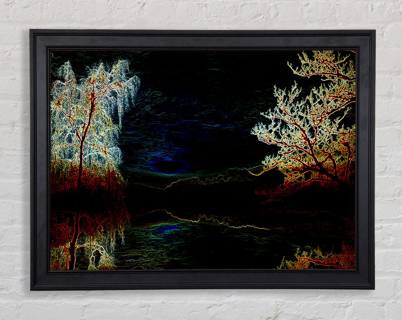 Abstract Neon Landscape 19 Framed Print