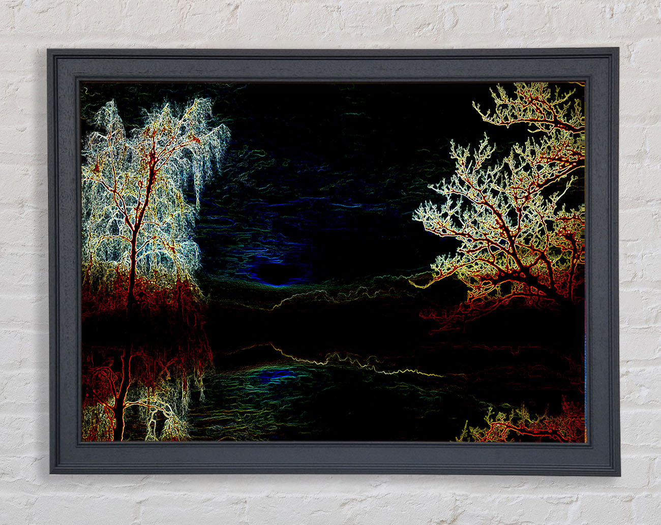 Abstract Neon Landscape 19 Framed Print