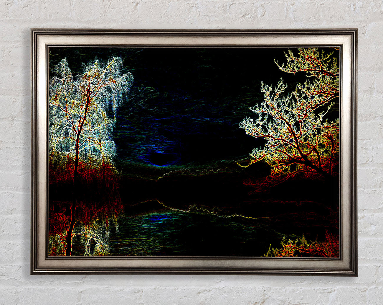 Abstract Neon Landscape 19 Framed Print