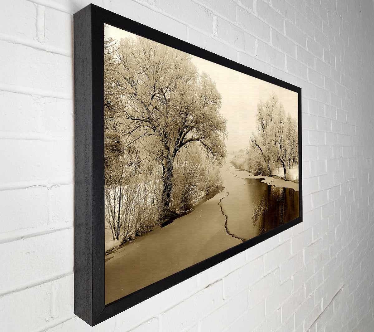 Winter Wonderland Sepia Canvas Wall Art