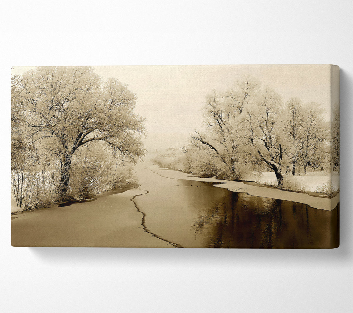 Winter Wonderland Sepia Canvas Wall Art