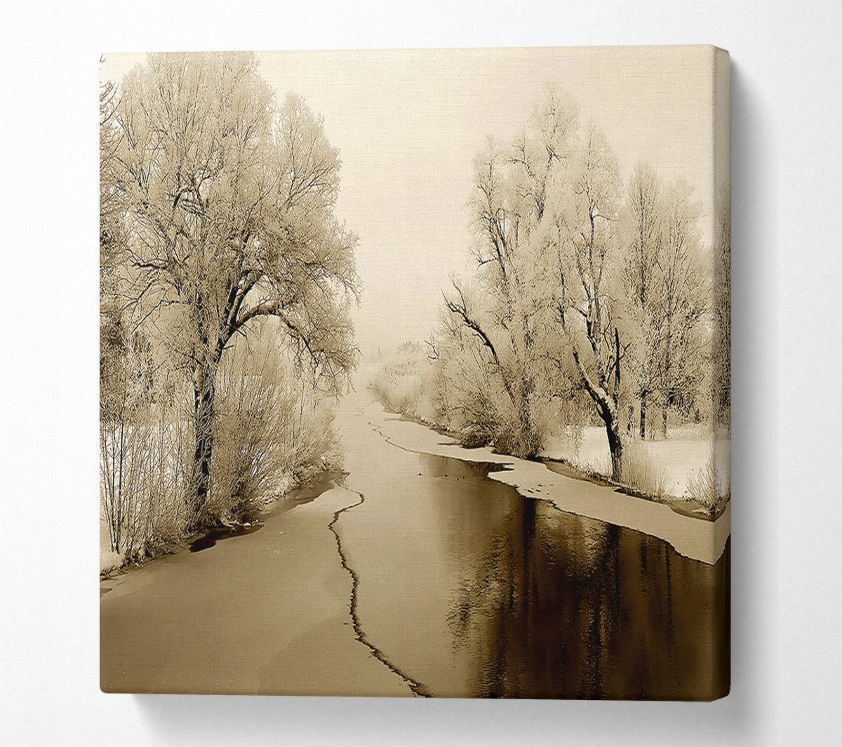 Winter Wonderland Sepia Canvas Wall Art
