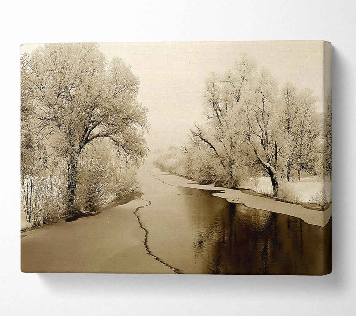 Winter Wonderland Sepia Canvas Wall Art