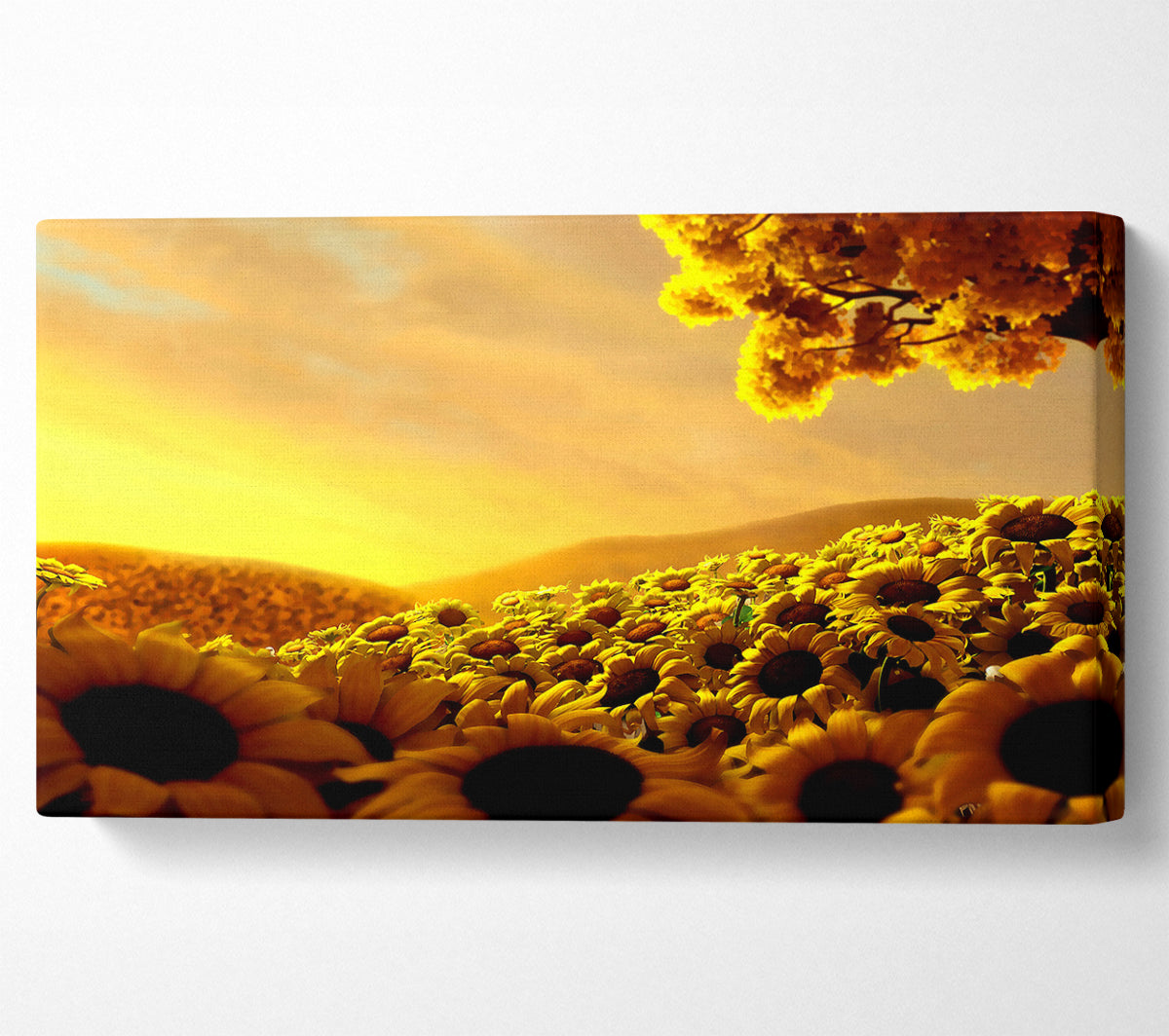 Sun Flower World Canvas Wall Art