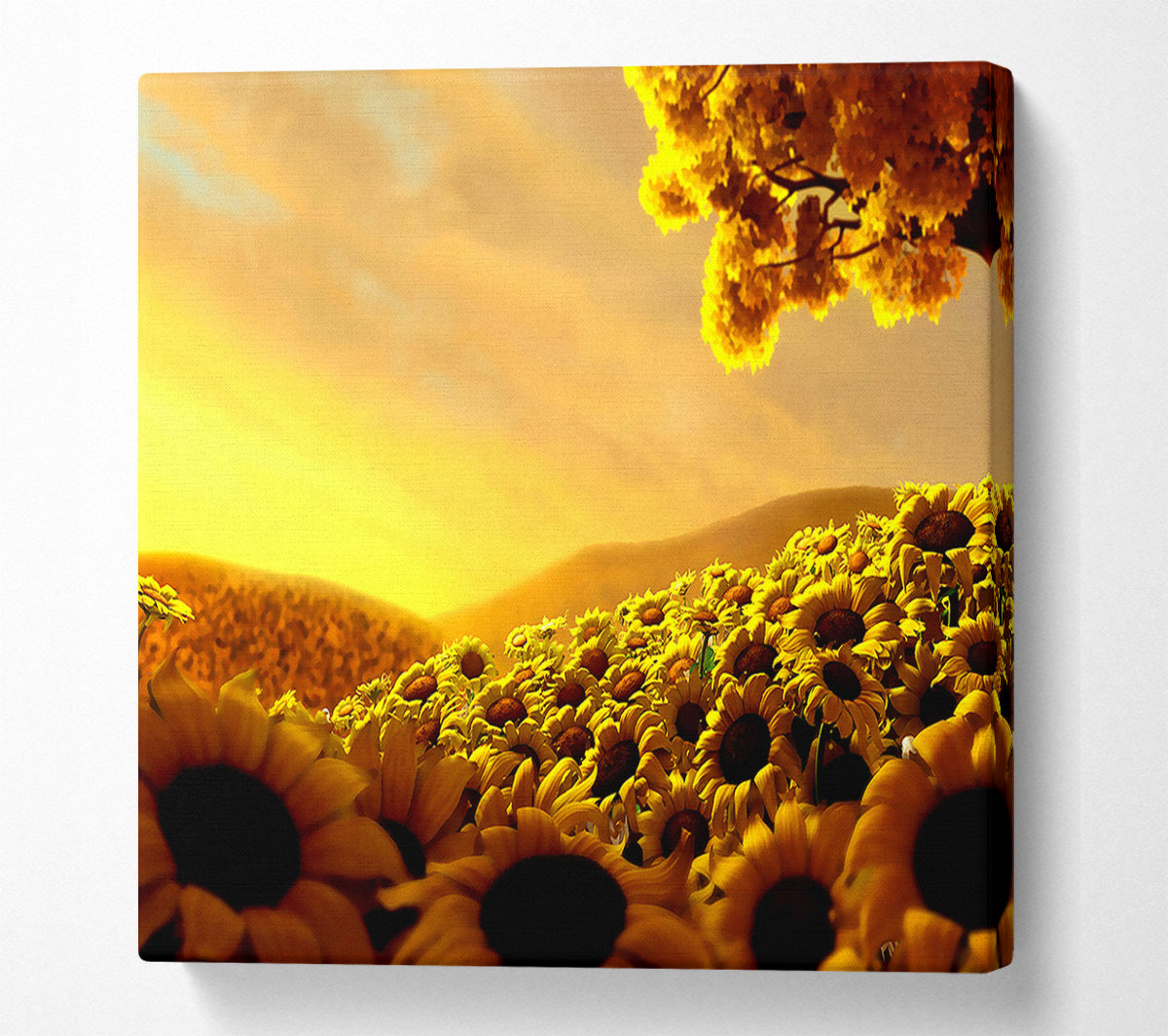 Sun Flower World Canvas Wall Art