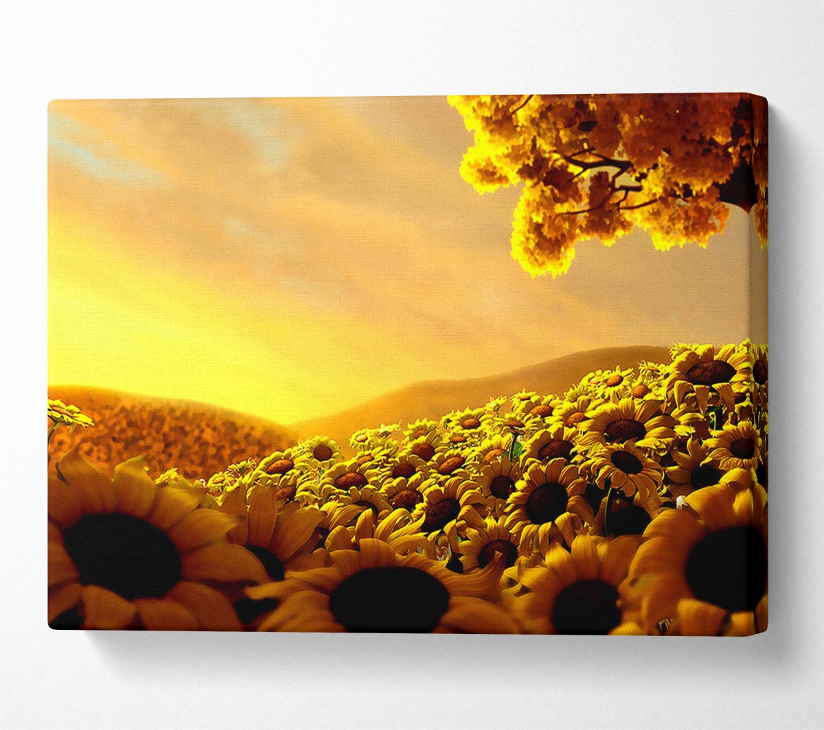 Sun Flower World Canvas Wall Art