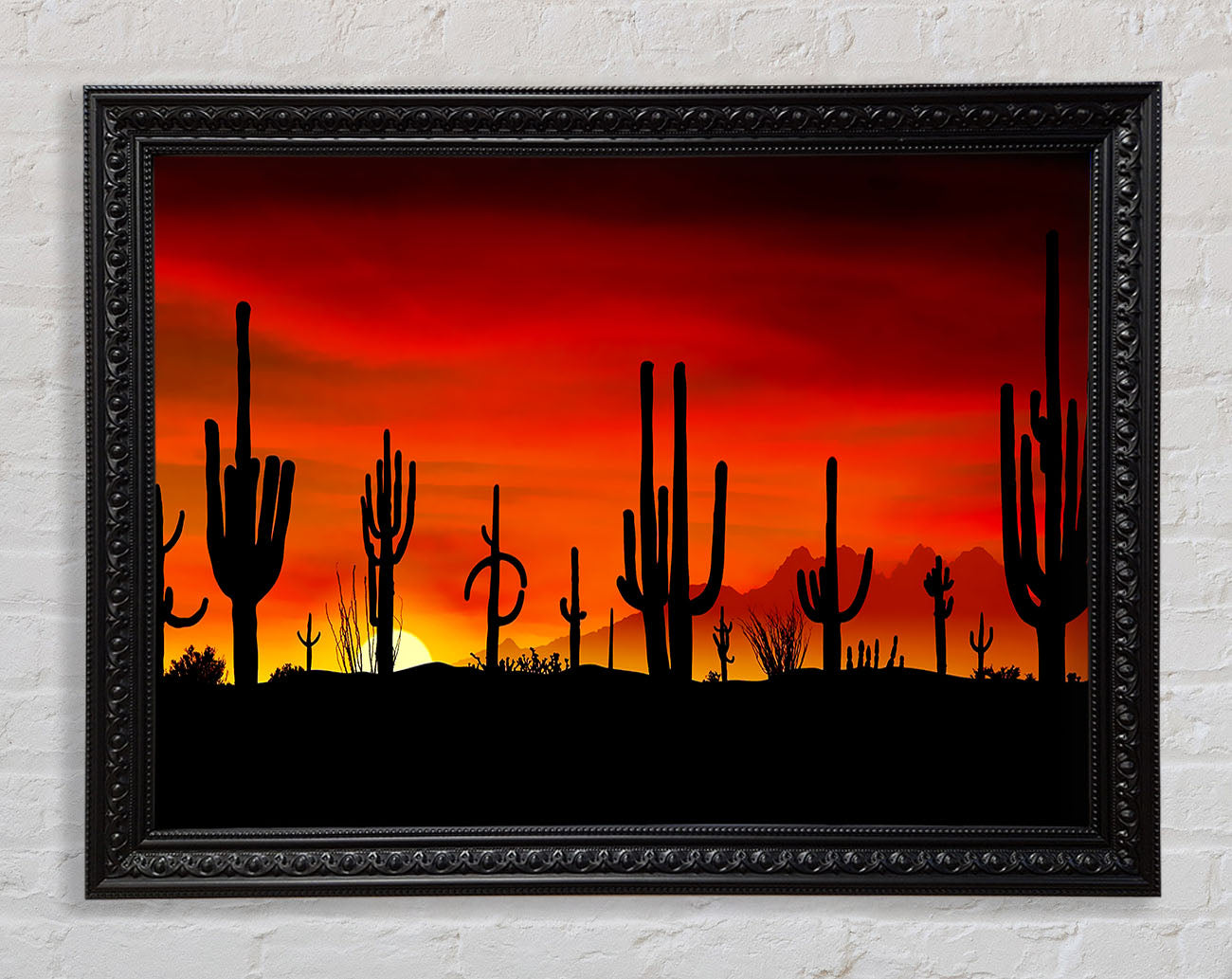 Cactus Sunset Beauty Framed Print