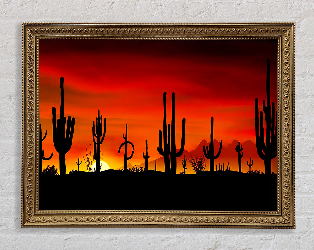 Cactus Sunset Beauty Framed Print