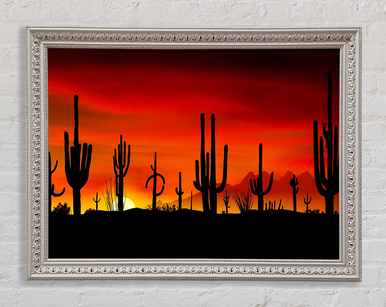Cactus Sunset Beauty Framed Print