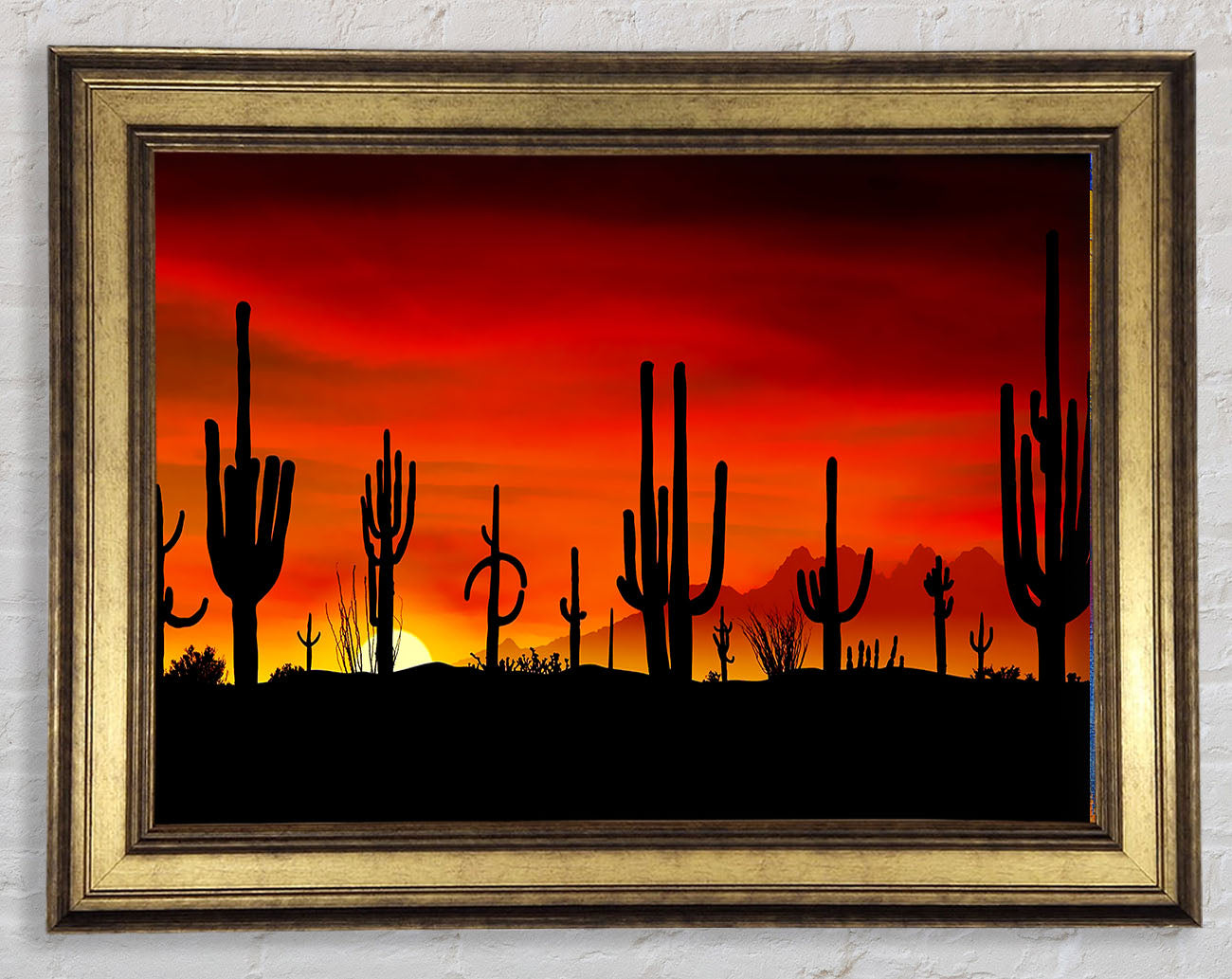 Cactus Sunset Beauty Framed Print