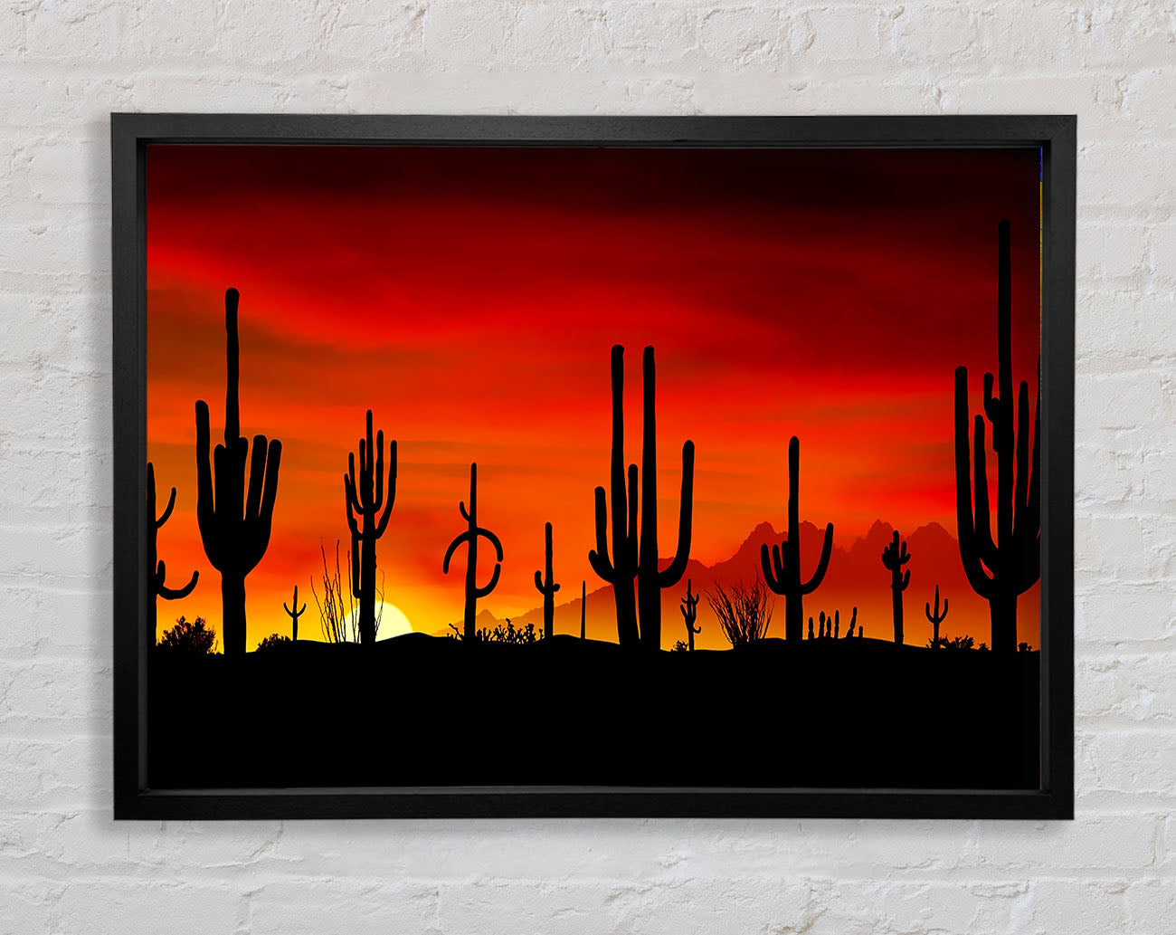 Cactus Sunset Beauty Framed Print